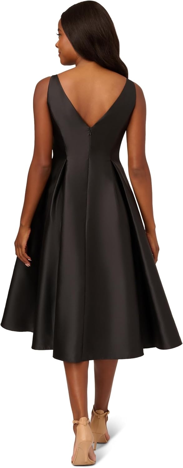 image:imageAdrianna Papell Sleeveless Tea Length Dress Desert FlowerBlack