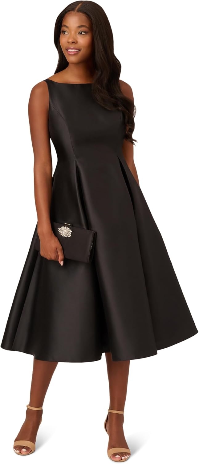 image:imageAdrianna Papell Sleeveless Tea Length Dress Desert FlowerBlack
