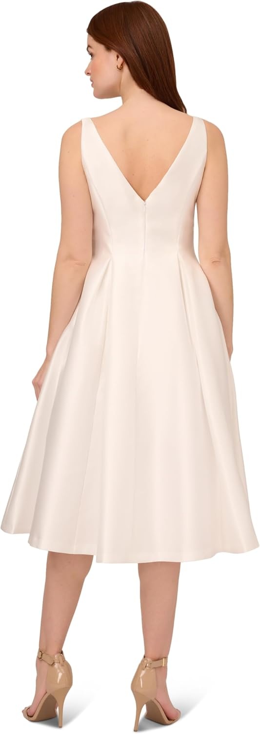 image:imageAdrianna Papell Sleeveless Tea Length Dress Desert FlowerIvory