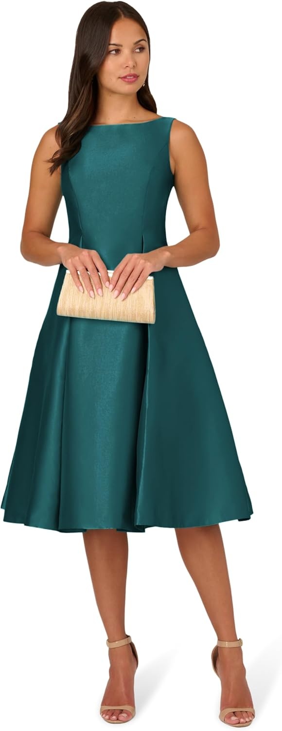 image:imageAdrianna Papell Sleeveless Tea Length Dress Desert FlowerLily Teal