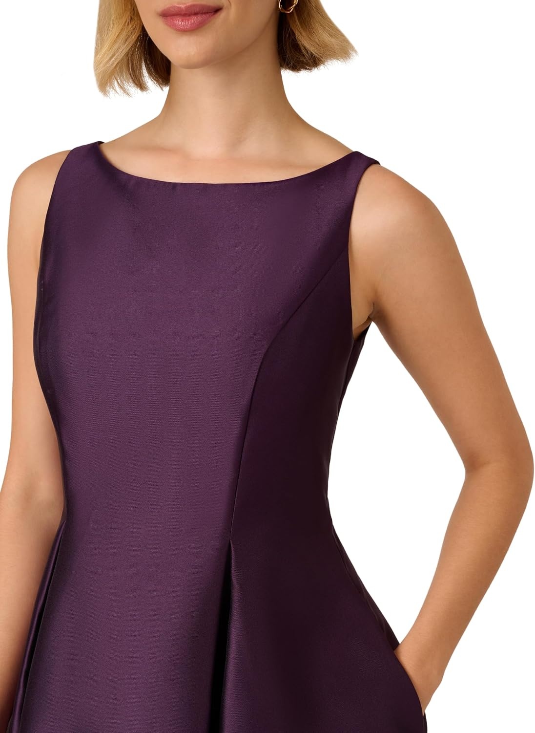 image:imageAdrianna Papell Sleeveless Tea Length Dress Desert FlowerLuxe Plum