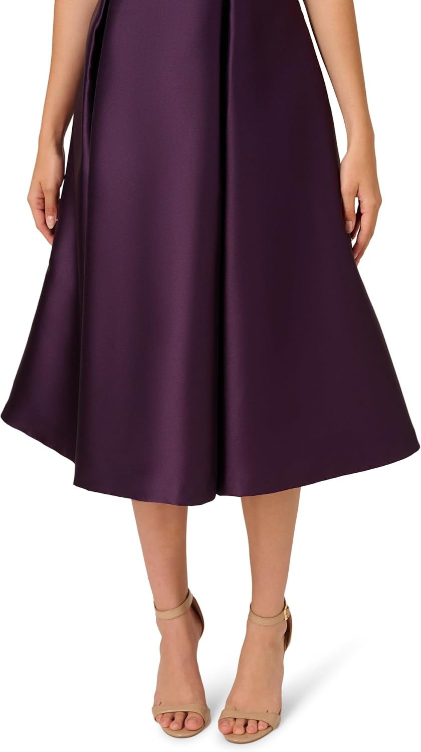 image:imageAdrianna Papell Sleeveless Tea Length Dress Desert FlowerLuxe Plum