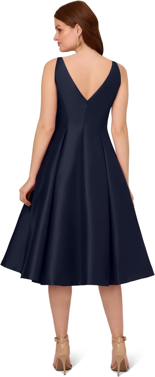 image:imageAdrianna Papell Sleeveless Tea Length Dress Desert FlowerMidnight