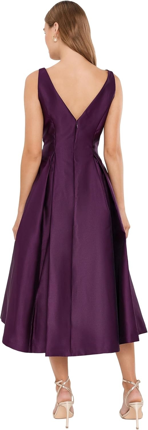 image:imageAdrianna Papell Sleeveless Tea Length Dress Desert FlowerPinot Noir