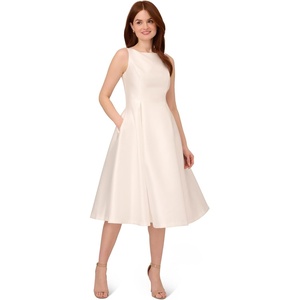 Adrianna Papell Sleeveless Tea Length Dress, Desert Flower(Ivory)