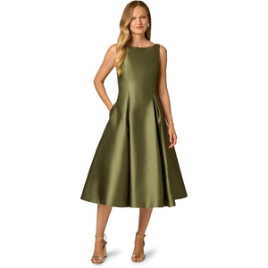 Adrianna Papell Sleeveless Tea Length Dress, Desert Flower(Jungleoliv)
