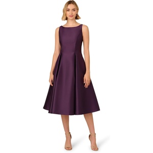 Adrianna Papell Sleeveless Tea Length Dress, Desert Flower(Luxe Plum)