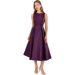 Adrianna Papell Sleeveless Tea Length Dress, Desert Flower(Pinot Noir)