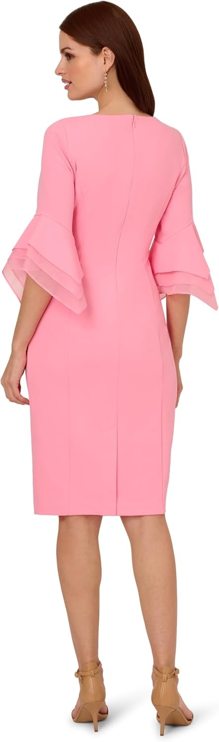 image:imageAdrianna Papell Knit Crepe Tiered Sleeve Dress Navy Satn 3Cherry Blossom