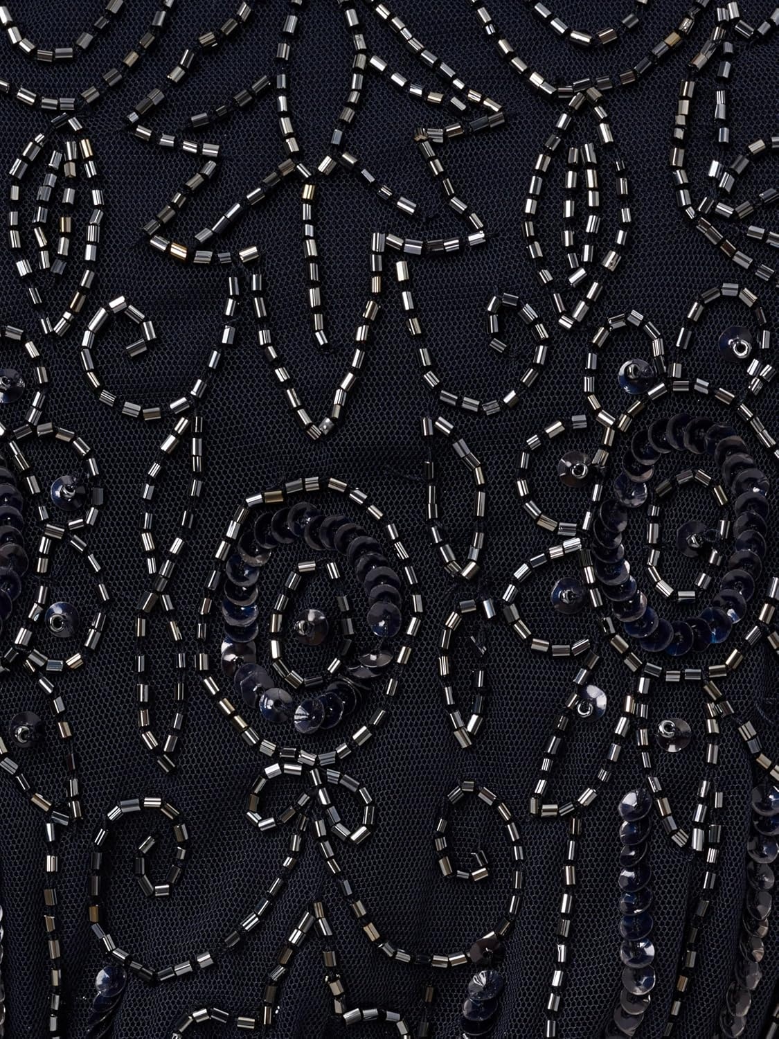 image:imageAdrianna Papell Boat Neck Short Sleeve Blouson Beaded GownNavy